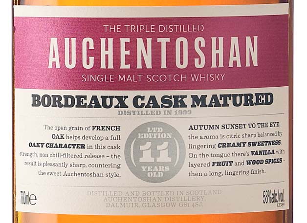 Auchentoshan 1999 Bordeaux Finish